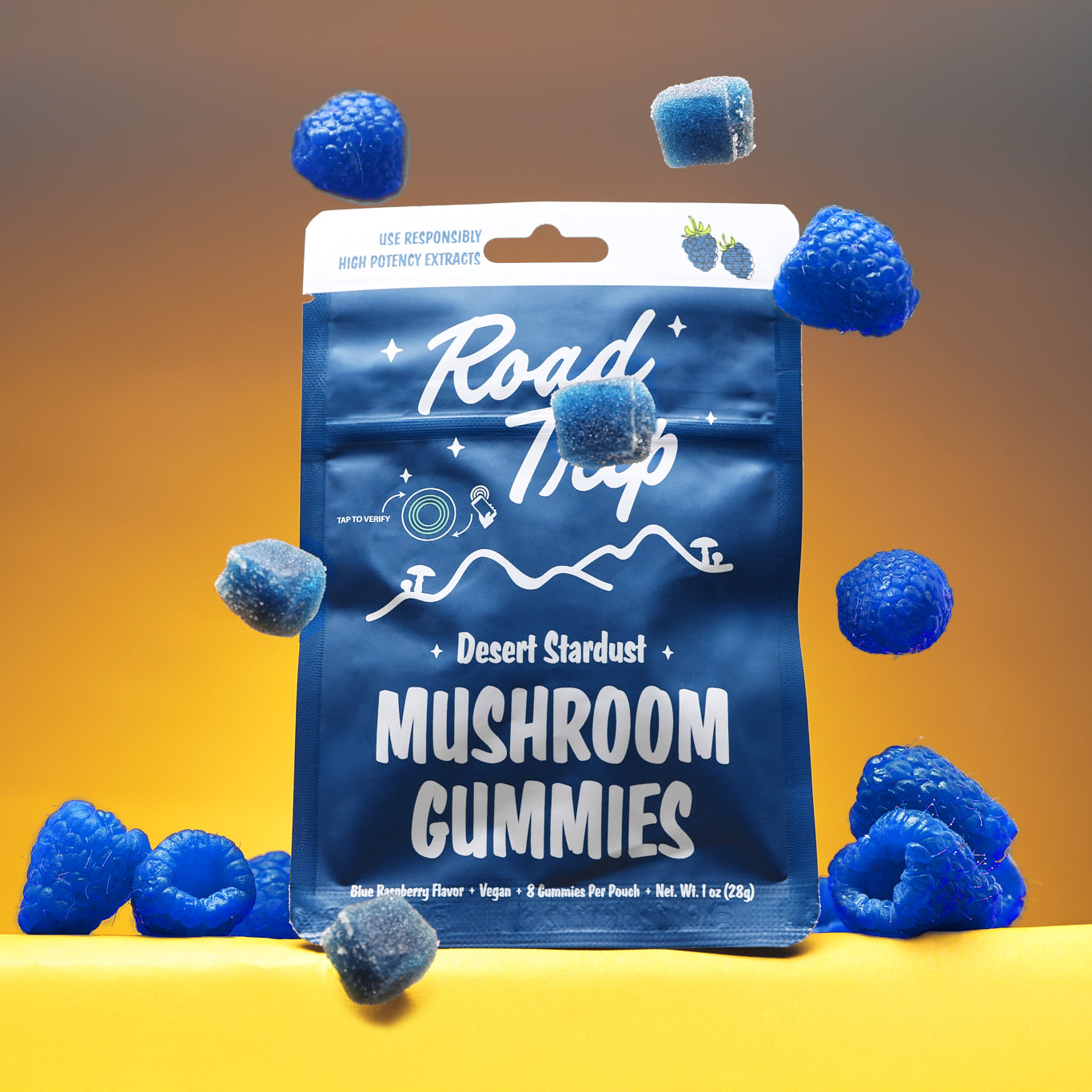 Desert Stardust Mushroom Gummies - Blue Raspberry - 8pc