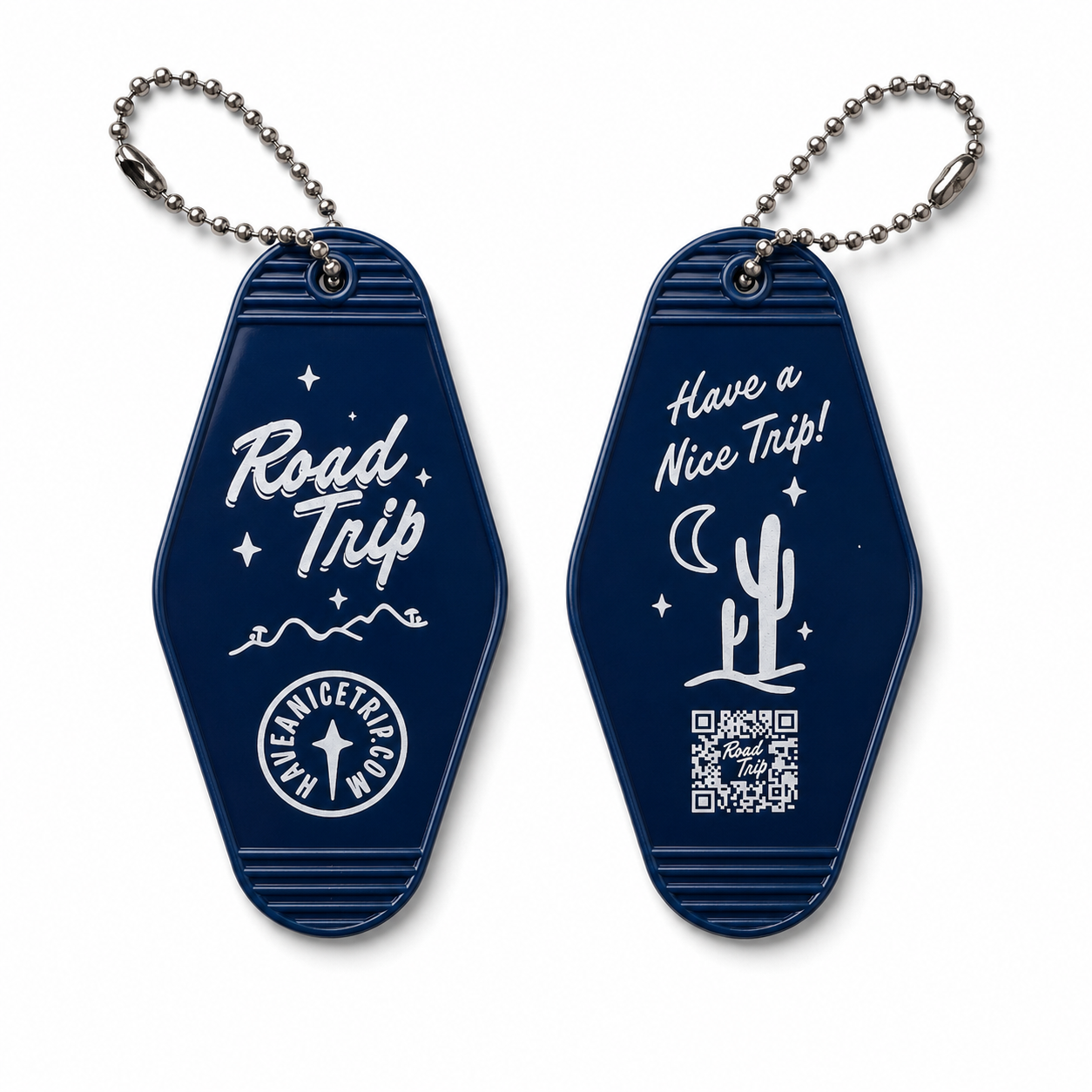 Road Trip Vintage Hotel Key Style Keychain